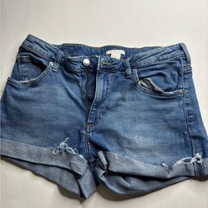 H&M Distressed Blue Jean Shorts